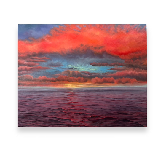 Quadro moderno con alba sopra mare "Fairy Sky"