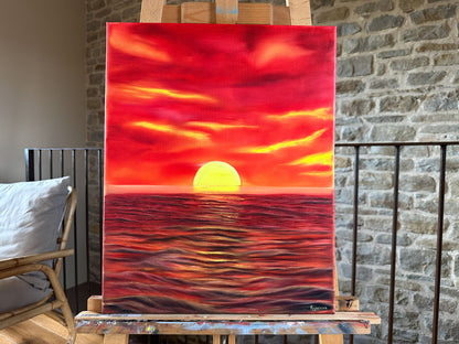 Quadro paesaggio "Sunset on Sea"