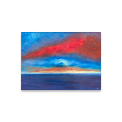 Quadro paesaggio astrato "Red Dawn Modern"